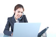 Young beautiful business lady talk with phone