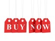 Buy now - red hanging labels