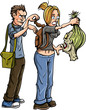 Survivors holds up a zombie head