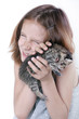 child and kitten