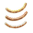 Bratwurst mit Senf, Ketchup und Mayonaise