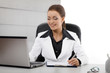 Young business woman working