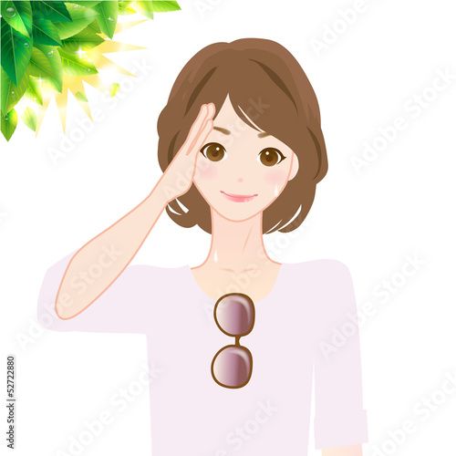 Vector: 紫外線対策 UVケア 夏向け 女性 紫外線対策 UVケア 夏向け 女性