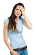 Woman suffering from migraine