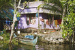 Houseboat in backwater of Kerala , India