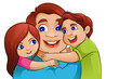 vector illustration of father with kid in Father's Day