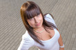 Photo: girl with long hair in town girl with long hair in town