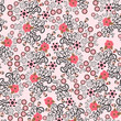 seamless pattern with bright pink hibiscus