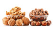 Composition with nuts isolated on white
