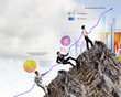Businesspeople pulling graph