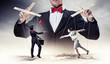 Businessman puppeteer