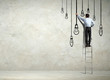 Businessman drawing graphics