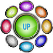 Up. Vector internet buttons. 8 different projections.