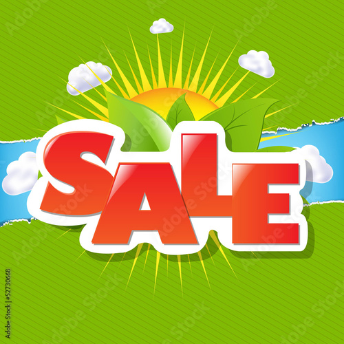 Vector: Green Torn Paper Borders And Sale Poster Green Torn Paper Borders And Sale Poster