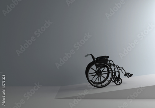 Illustration: wheelchair in front of the ramp for the disabled wheelchair in front of the ramp for the disabled