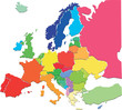 Colorful Europe map