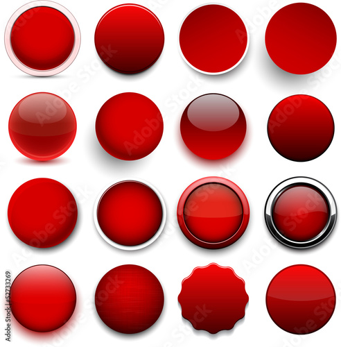 Vector: Round red icons. Round red icons.
