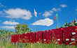 mailboxes and flags
