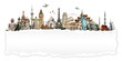Travel the world concept torned paper monument