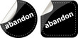 abandon word black stickers set icon button