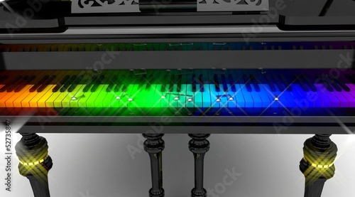 Illustration: Musica pianoforte tastiera concerto note 3d Musica pianoforte tastiera concerto note 3d