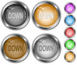 Down. Vector internet buttons.