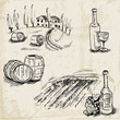 Wine, Winemaking and Vineyard - hand drawn illustration