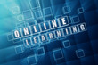 online learning in blue glass cubes