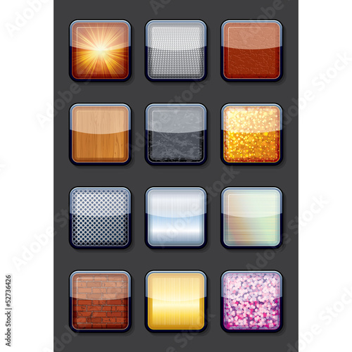 Vector: Collection of Eps10 Shiny Empty Textured Buttons Collection of Eps10 Shiny Empty Textured Buttons