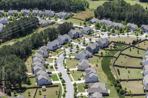 Photo: Modern Suburb Aerial Modern Suburb Aerial