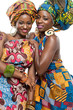Photo: Two African fashion models on white background. Two African fashion models on white background.