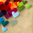 Valentines Papier Herz Vintage Karte