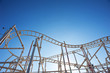 Roller-coaster with blue sky.
