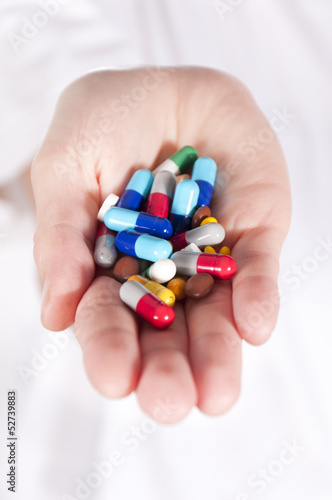 Photo: Pills in hand Pills in hand