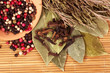Spices on white background