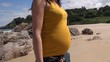 Video: yellow belly pregnant walking at beach yellow belly pregnant walking at beach