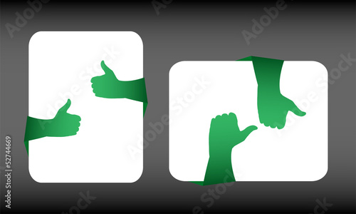 Illustration: Like hand symbol set on white card Like hand symbol set on white card