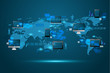Modern global business technology concept