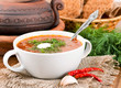 Foto: Borsch, soup from a beet and cabbage with tomato sauce. Borsch, soup from a beet and cabbage with tomato sauce.