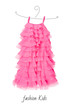 baby pink dress isolated on white background