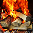 fire in fireplace