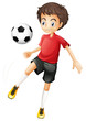 Vecteur : A young man playing football A young man playing football
