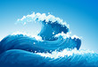 A sea with giant waves