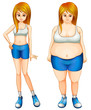 A fat and a slim woman