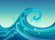 High waves at the sea