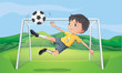 A young man playing football