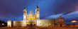 Night panorama of  Almudena is Catholic cathedral in Madrid