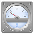 Analog ammeter on metal plate, vector illustration