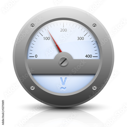 Vector: Analog voltmeter. Vector illustration Analog voltmeter. Vector illustration