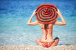 Young fashion woman rest on the beach